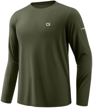 Men's UPF 50+ grid rash guard, olive