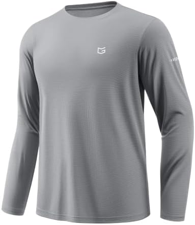 Men's UPF 50+ grid rash guard, silver grey