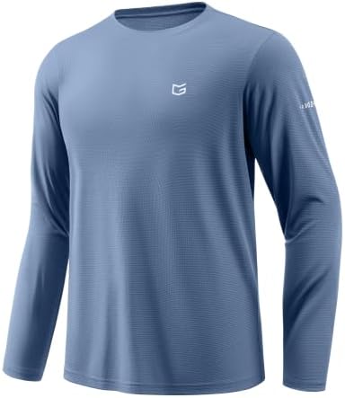 Men's UPF 50+ grid rash guard, slate blue