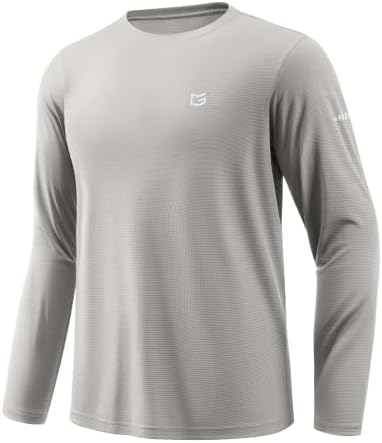 Men's UPF 50+ grid rash guard, warm gray