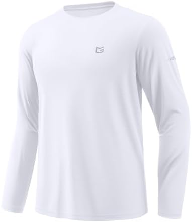 Men's UPF 50+ grid rash guard, white