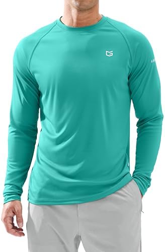 Men's UPF 50+ long sleeve fishing shirt, bright green