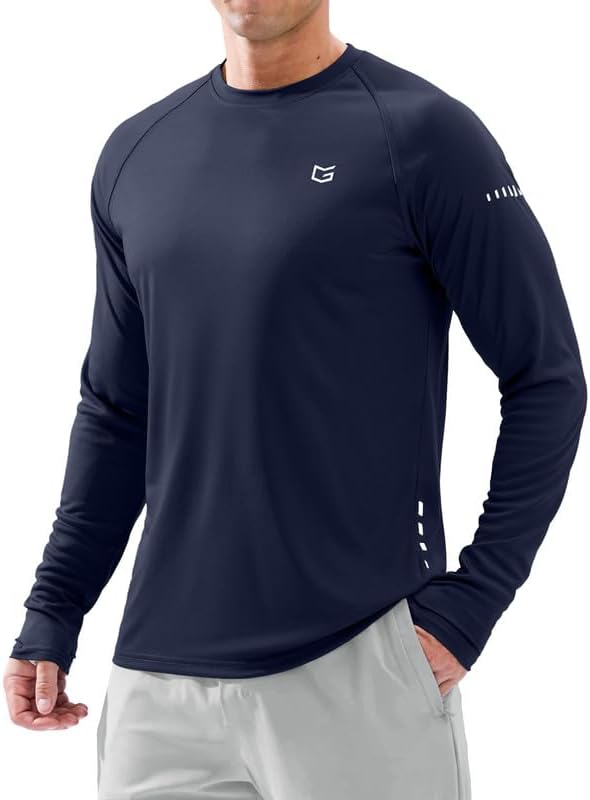 Men's UPF 50+ long sleeve fishing shirt, navy