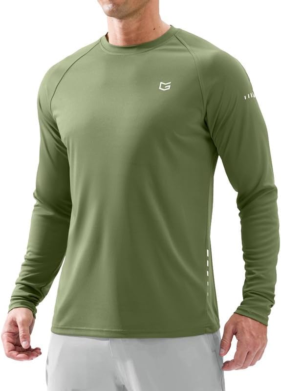 Men's UPF 50+ long sleeve fishing shirt, olive