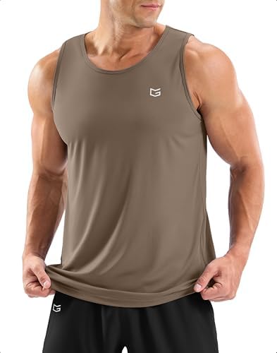 Men's UPF 50+ muscle tank, taupe