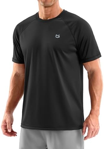 Men's UPF 50+ rash guard tee, black