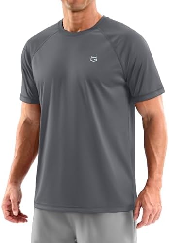 Men's UPF 50+ rash guard tee, dark grey