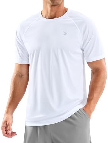 Men's UPF 50+ rash guard tee, white