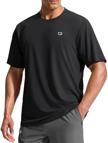 Men's UPF 50+ short sleeve rash guard, black