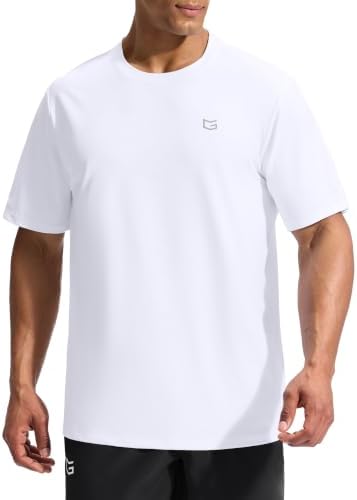 Men's UPF 50+ short sleeve rash guard, c white