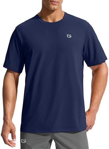 Men's UPF 50+ short sleeve rash guard, dark blue
