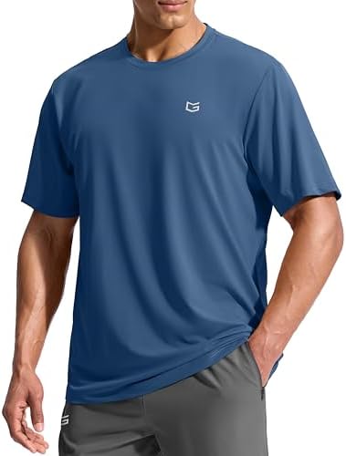 Men's UPF 50+ short sleeve rash guard, indigo