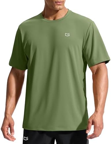Men's UPF 50+ short sleeve rash guard, olive