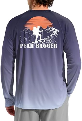 Men's UPF 50+ sun hoodie, blue mountaineer