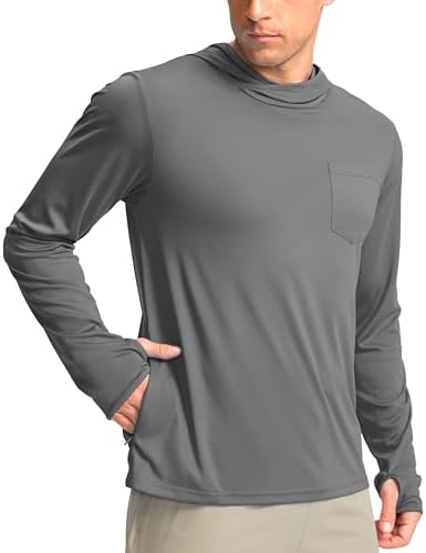 Men's UPF 50+ sun hoodie, dark grey