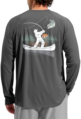 Men's UPF 50+ sun hoodie, grey fisherman