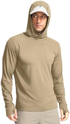Men's UPF 50+ sun hoodie, khaki