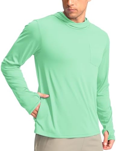 Men's UPF 50+ sun hoodie, mint green