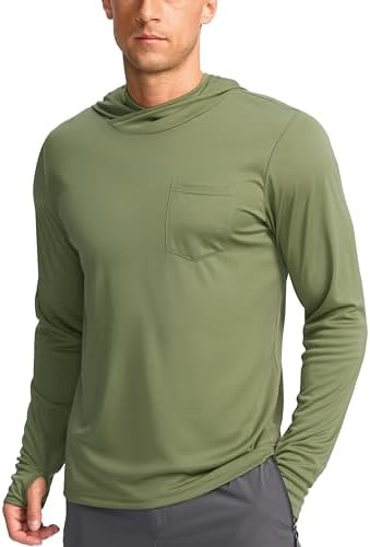Men's UPF 50+ sun hoodie, olive