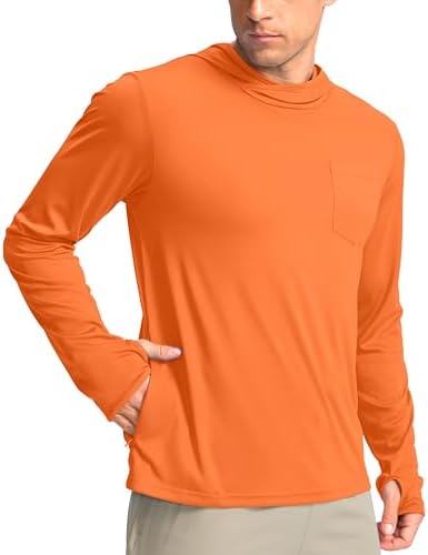 Men's UPF 50+ sun hoodie, orange