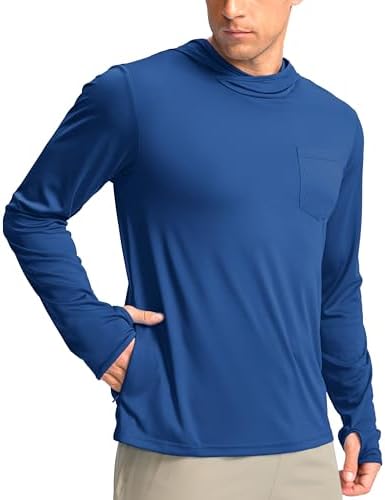 Men's UPF 50+ sun hoodie, royal blue