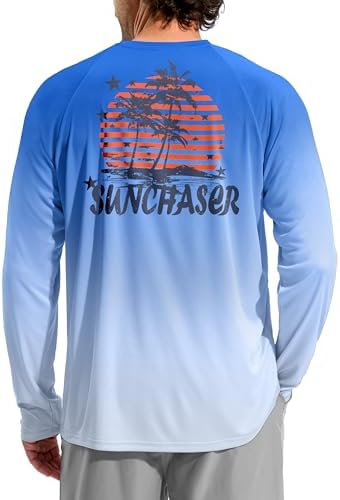 Men's UPF 50+ sun hoodie, sun coconut tree