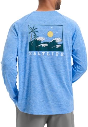 Men's UPF 50+ sun hoodie, waves