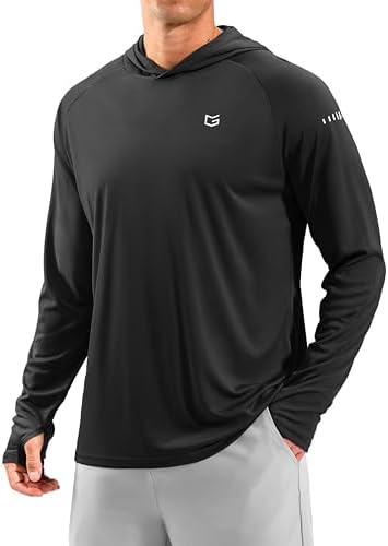 Men's UPF 50+ swim hoodie, black