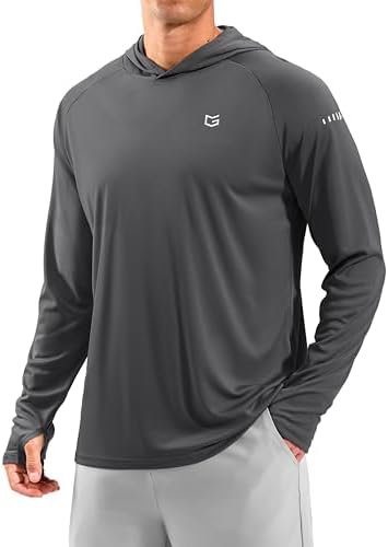 Men's UPF 50+ swim hoodie, dark grey