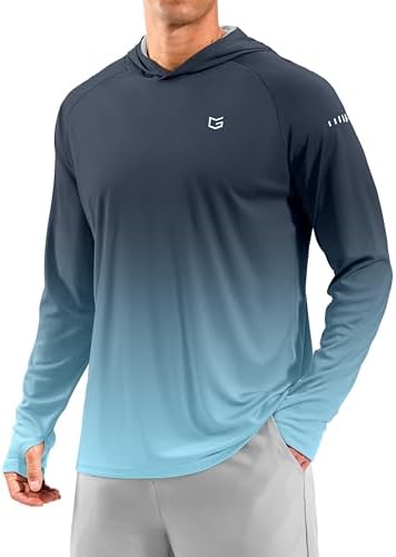 Men's UPF 50+ swim hoodie, gradient navy blue