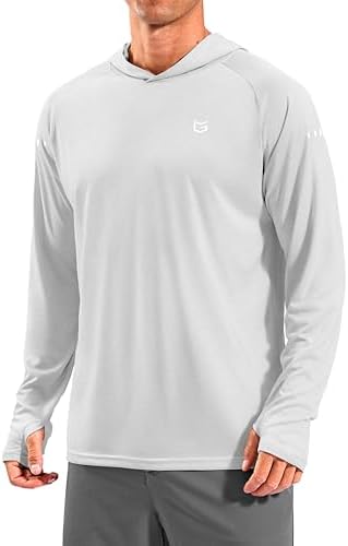 Men's UPF 50+ swim hoodie, heather bright grey