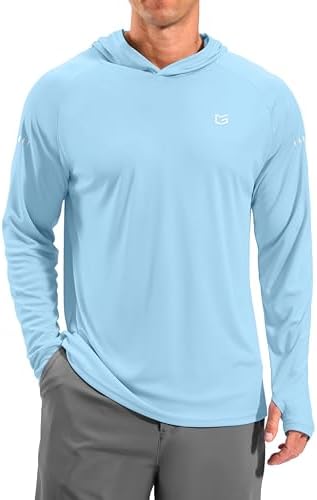 Men's UPF 50+ swim hoodie, light blue