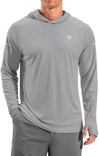 Men's UPF 50+ swim hoodie, light grey