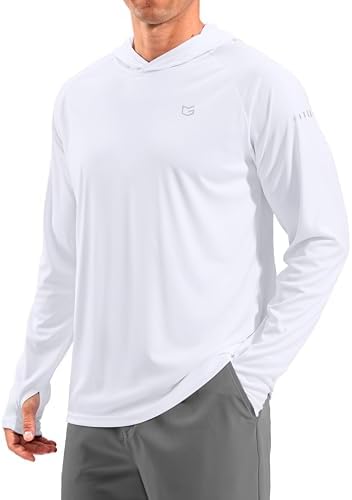 Men's UPF 50+ swim hoodie, white
