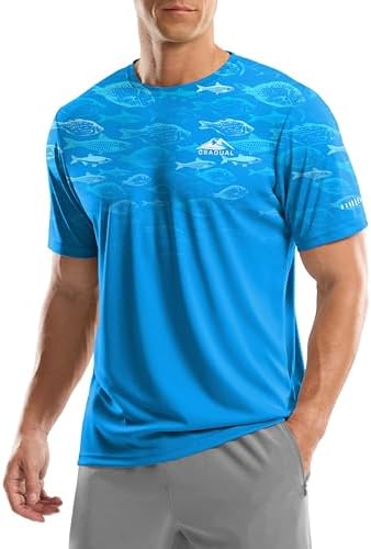 Men's UPF 50+ swim tee, blue shoal