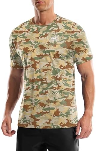 Men's UPF 50+ swim tee, brown camo