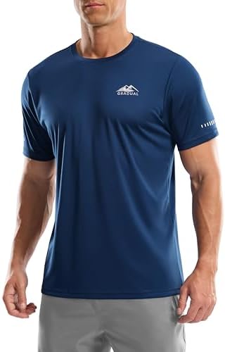 Men's UPF 50+ swim tee, dark blue