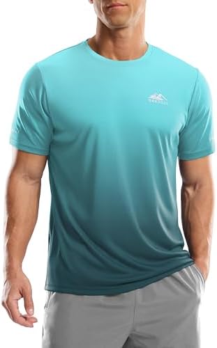 Men's UPF 50+ swim tee, gradient green