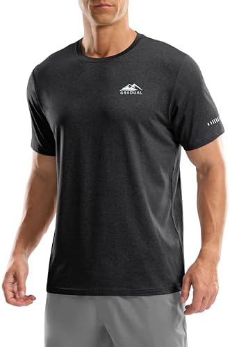 Men's UPF 50+ swim tee, heather carbon