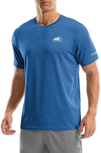 Men's UPF 50+ swim tee, heather deep blue