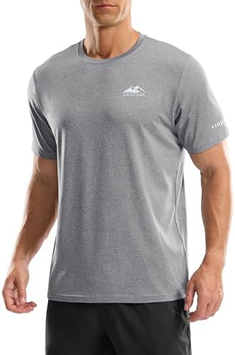 Men's UPF 50+ swim tee, heather grey