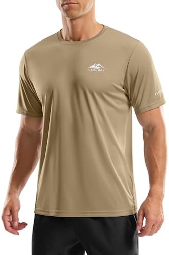 Men's UPF 50+ swim tee, khaki