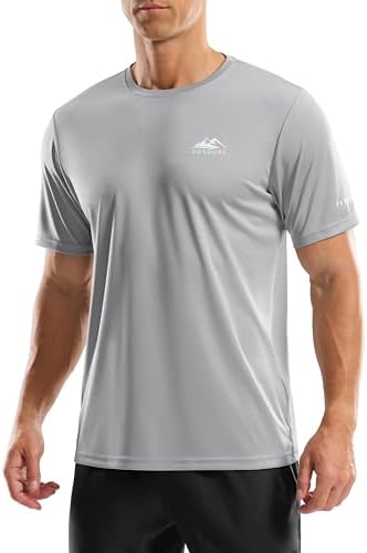 Men's UPF 50+ swim tee, light grey