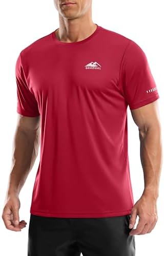Men's UPF 50+ swim tee, red
