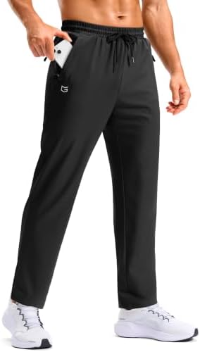 Men's workout pants, three zip pockets, black