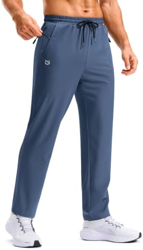 Men's workout pants, three zip pockets, blue