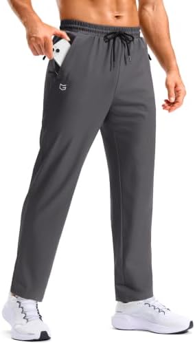 Men's workout pants, three zip pockets, charcoal