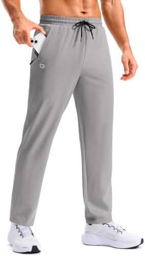 Men's workout pants, three zip pockets, cloudy grey