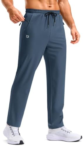 Men's workout pants, three zip pockets, dark blue