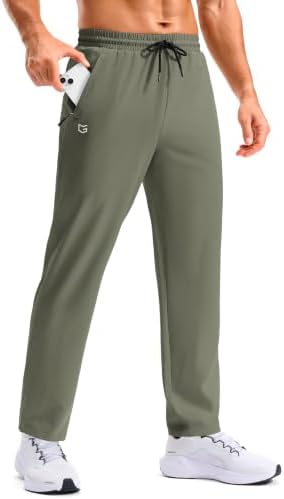 Men's workout pants, three zip pockets, grey sage